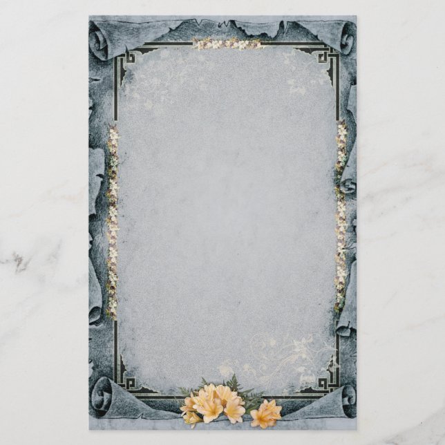 Dekorativ Grau Briefpapier (Vorderseite)