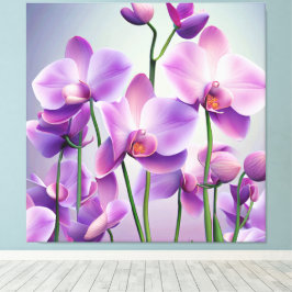 Dekorativ Moderne stilvolle Lila Orchideen Leinwanddruck