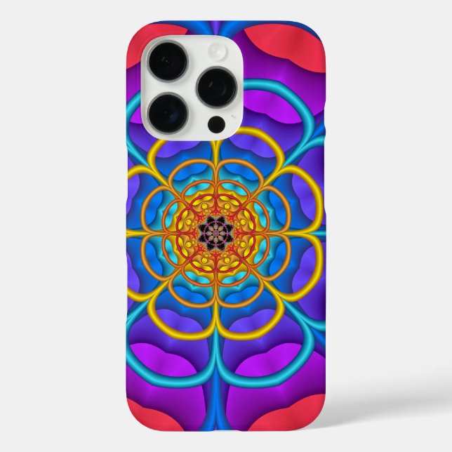 Dekorative abstrakte Blume iPhone 16 Pro Hülle (Rückseite)