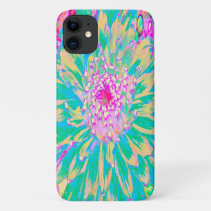 Dekorative Aquamarin Grün und Heiß Rosa Dahlia Blu Case-Mate iPhone Hülle