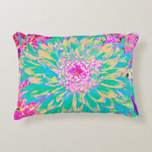 Dekorative Aquamarin Grün und Heiß Rosa Dahlia Blu Dekokissen