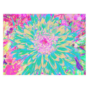 Dekorative Aquamarin Grün und Heiß Rosa Dahlia Blu Tischdecke