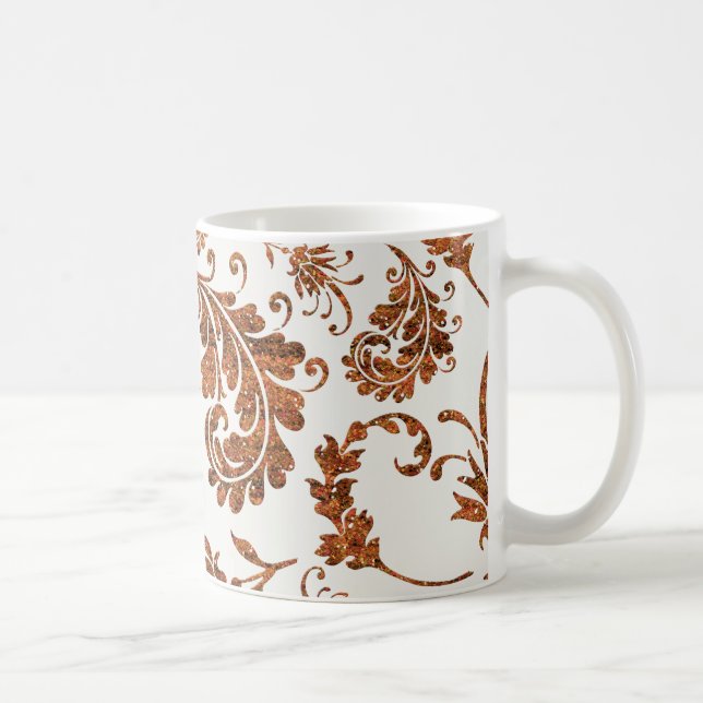 DEKORATIVE AUTUMENFALLKUPFERKOPIERE-BLÄTTER FLORAL KAFFEETASSE (Rechts)