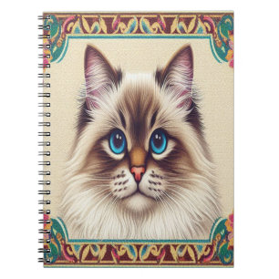 Dekorative Birman Cat farbenfrohe Gerahmte Grenze Notizblock