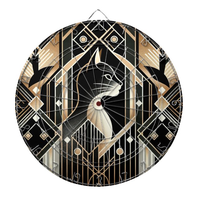 Dekorative Black Cat Abstrakt Dartboard Dartscheibe (vorne)