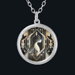 Dekorative Black Cat Abstrakt Necklace Versilberte Kette<br><div class="desc">Schöne dekorative Black Cat Abstrakte Kette</div>