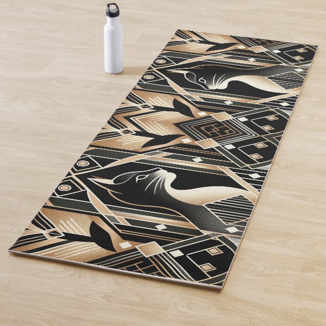 Dekorative Black Cat Abstrakt Yoga Mat Yogamatte (Beispiel)