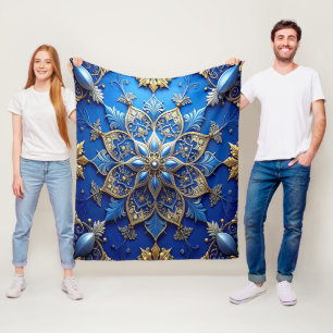 Dekorative blaue Gold-Fliesdecke Fleecedecke