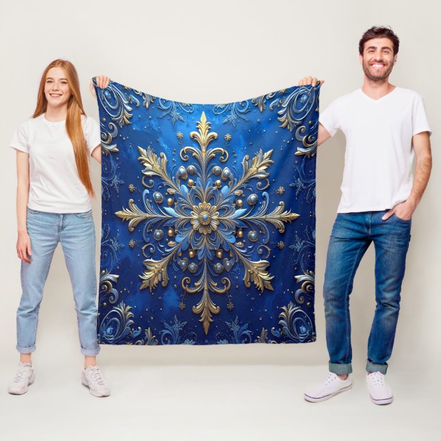 Dekorative blaue Gold-Fliesdecke Fleecedecke (Beispiel)
