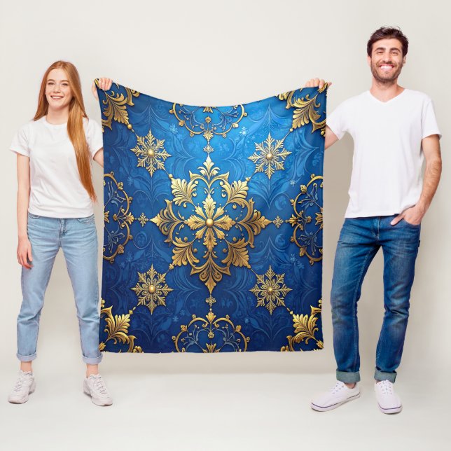 Dekorative blaue Gold-Fliesdecke Fleecedecke (Beispiel)