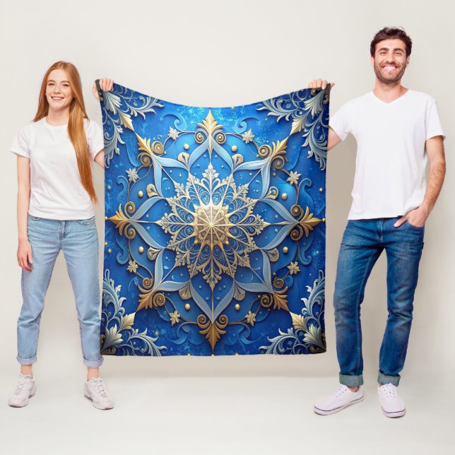 Dekorative blaue Gold-Fliesendecke Fleecedecke (Beispiel)