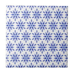 Dekorative blaue und weiße Fliese