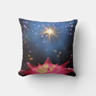Dekorative blauer Rosa Lotus Glitzer Imitate Folie Kissen