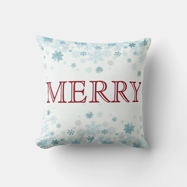 Dekorative Blue Stars Frohe Weihnachten Kissen (Vorderseite)