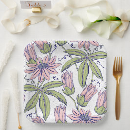 Dekorative Blume für besondere Anlass l Rosa Pappteller