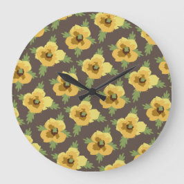 Dekorative Blume Große Wanduhr