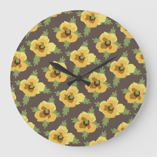 Dekorative Blume Große Wanduhr (Vorderseite)