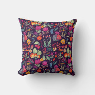 Dekorative Blume: Nahtlose Vintage Doodle Kissen