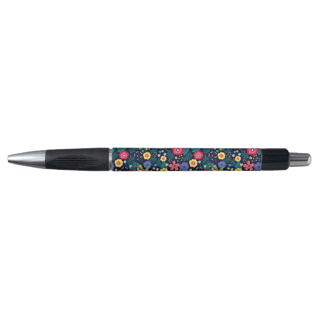 Dekorative Blume und Blätter, Muster-48675 Kugelschreiber (Vorderseite)