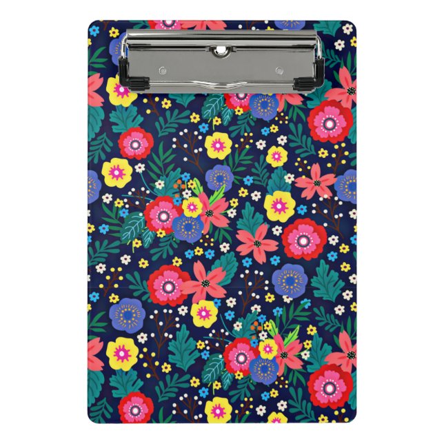 Dekorative Blume und Blätter, Muster-48675 Mini Klemmbrett (Vorderseite)