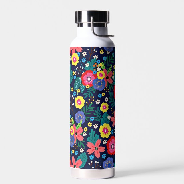 Dekorative Blume und Blätter, Muster-48675 Trinkflasche (Links)
