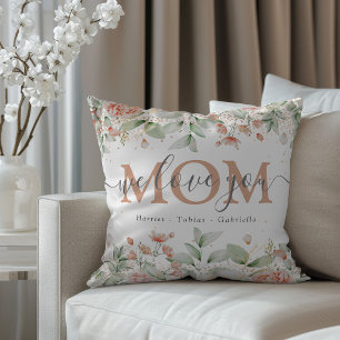 Dekorative Blumen "wir lieben dich" MAMA Personali Kissen