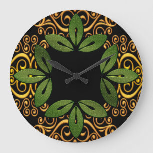 Dekorative BlumenBlätter-Wand-Uhr Große Wanduhr
