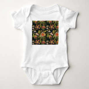 Dekorative Blumenelemente: Acryl Gold-Purple. Baby Strampler