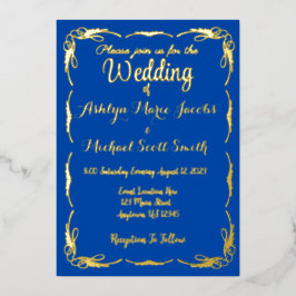 Dekorative Borded Foil Hochzeit Einladung