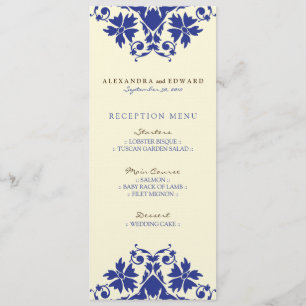 Dekorative Briefmarke Hochzeitmenü (Marine) Einladung