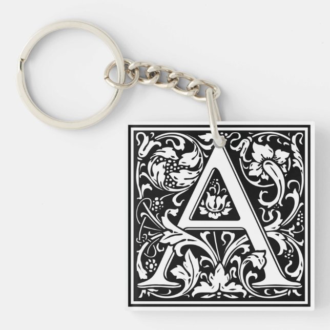 Dekorative Buchstabe-Initiale "A" Schlüsselanhänger (Vorderseite)