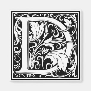 Dekorative Buchstabe-Initiale "D" Magnet