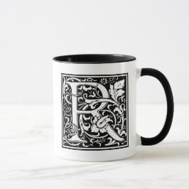 Dekorative Buchstabe-Initiale "R" Tasse