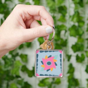 Dekorative bunte Fliese Schlüsselanhänger