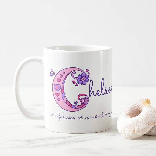 Dekorative C Monogramm-Tasse Kaffeetasse (Mit Donut)