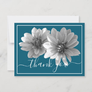 Dekorative Dahlia Blue Background Vielen Dank Postkarte