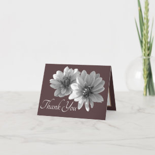 Dekorative Dahlias Brown Hintergrund Vielen Dank Karte