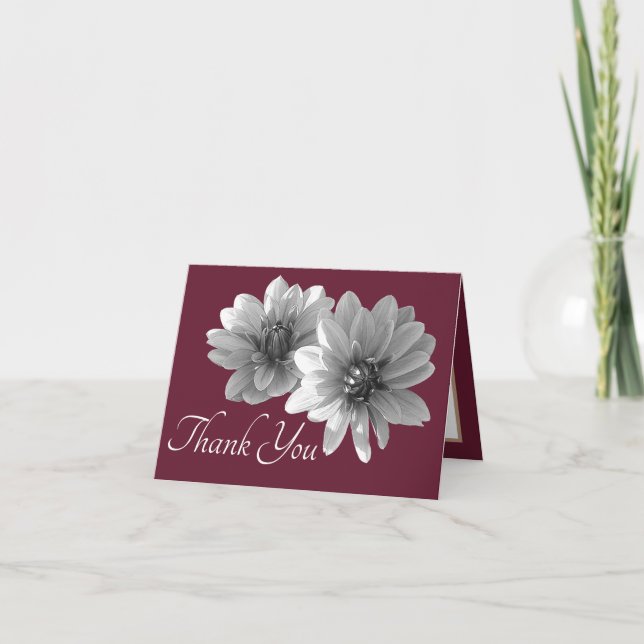 Dekorative Dahlias Weinfarbe Hintergrund Vielen Da Karte (Vorderseite)
