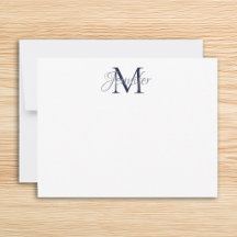 Dekorative Damask Midnight Blue und Grau Monogram