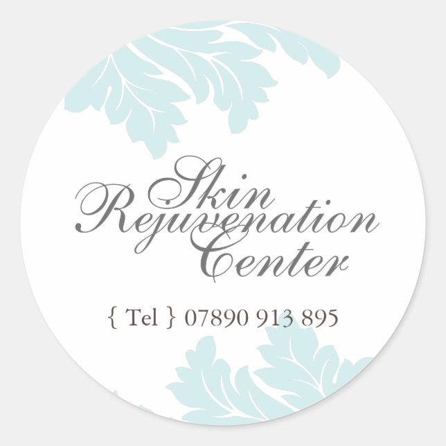 Dekorative Damaskleber Runder Aufkleber (Vorderseite)