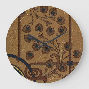 Dekorative Deco-Blumen Große Wanduhr