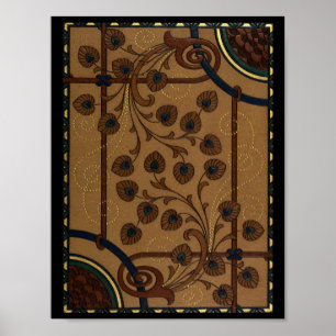 Dekorative Deco-Blumen Poster