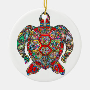 Dekorative dekorative Meeresschildkrötemit Keramik Ornament