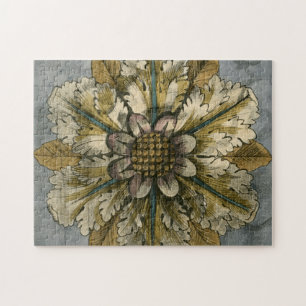 Dekorative Demask Rosette auf grauem Hintergrund