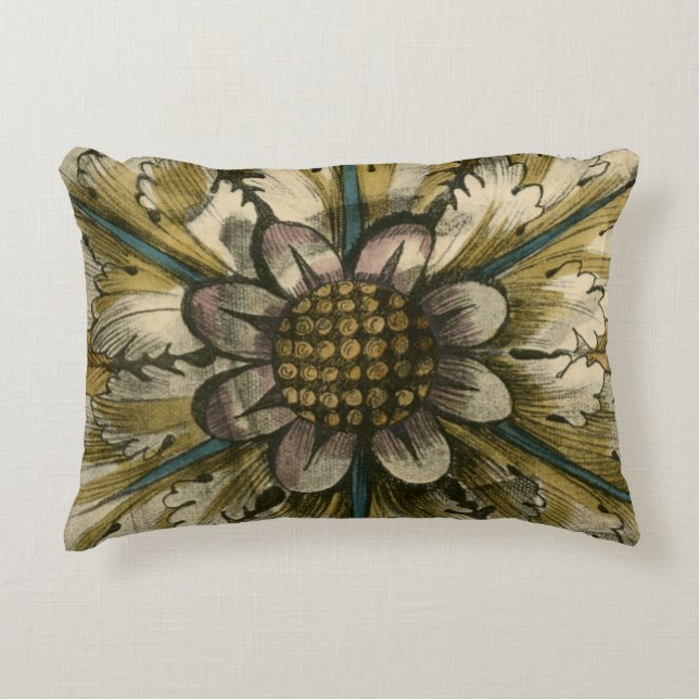 Dekorative Demask Rosette auf grauem Hintergrund Dekokissen (Vorderseite)