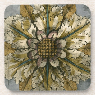 Dekorative Demask Rosette auf grauem Hintergrund Untersetzer