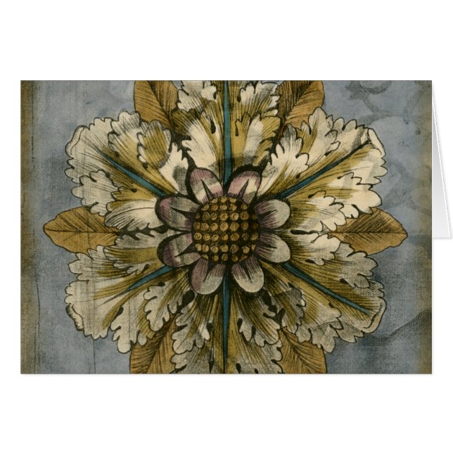 Dekorative Demaskrosette auf grauem Hintergrund (Vorderseite (Horizontal))