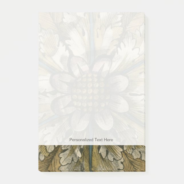 Dekorative Demaskrosette auf grauem Hintergrund Post-it Klebezettel (Vorderseite)