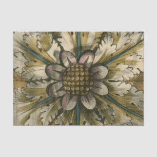 Dekorative Demaskrosette auf grauem Hintergrund Seidenpapier