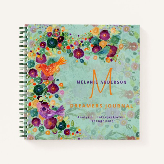 Dekorative Dreamers Journal Dream Analysis Notes Notizbuch (Vorderseite)